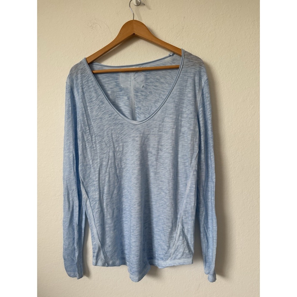 We The Free by Free People It's A Secret Long Sleeve Tee Size Small Baby Blue